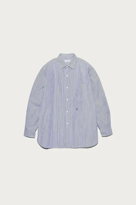 Regular Collar Stripe Wind Shirt - Black made by Nanamica