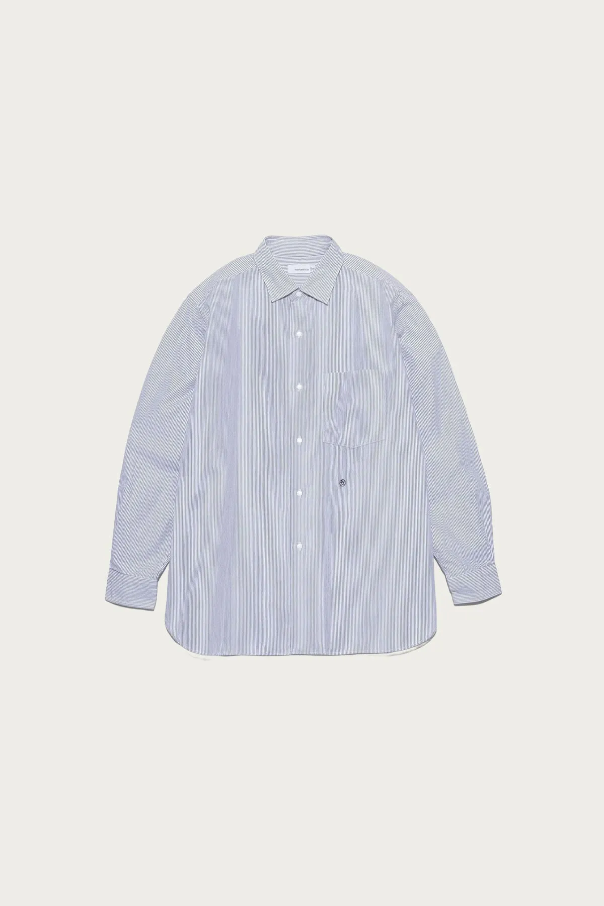 Regular Collar Stripe Wind Shirt - Navy sold by Canoe Club