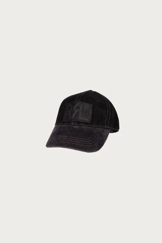 Roughout Suede Cap - Black made by RRL