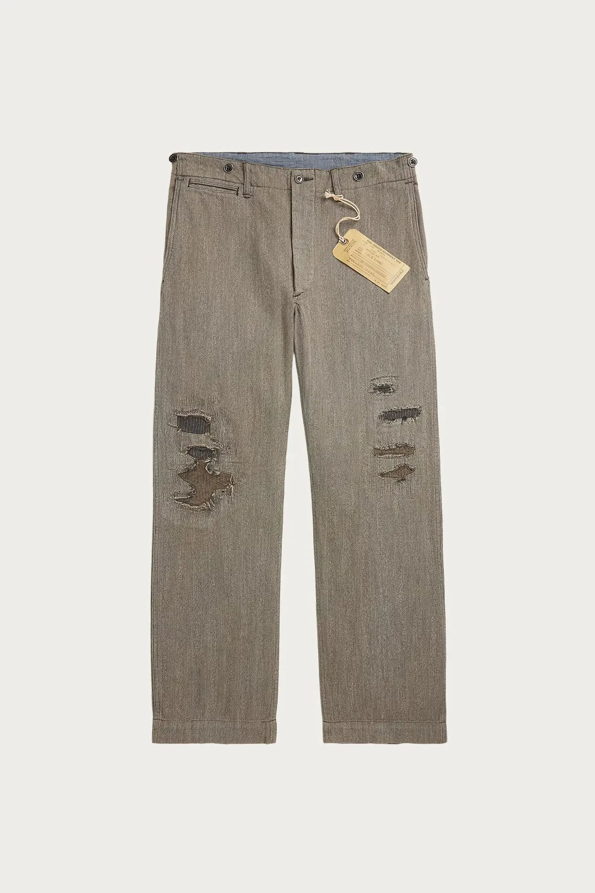 Distressed Herringbone Twill Field Pant - Faded Grey sold by Canoe Club