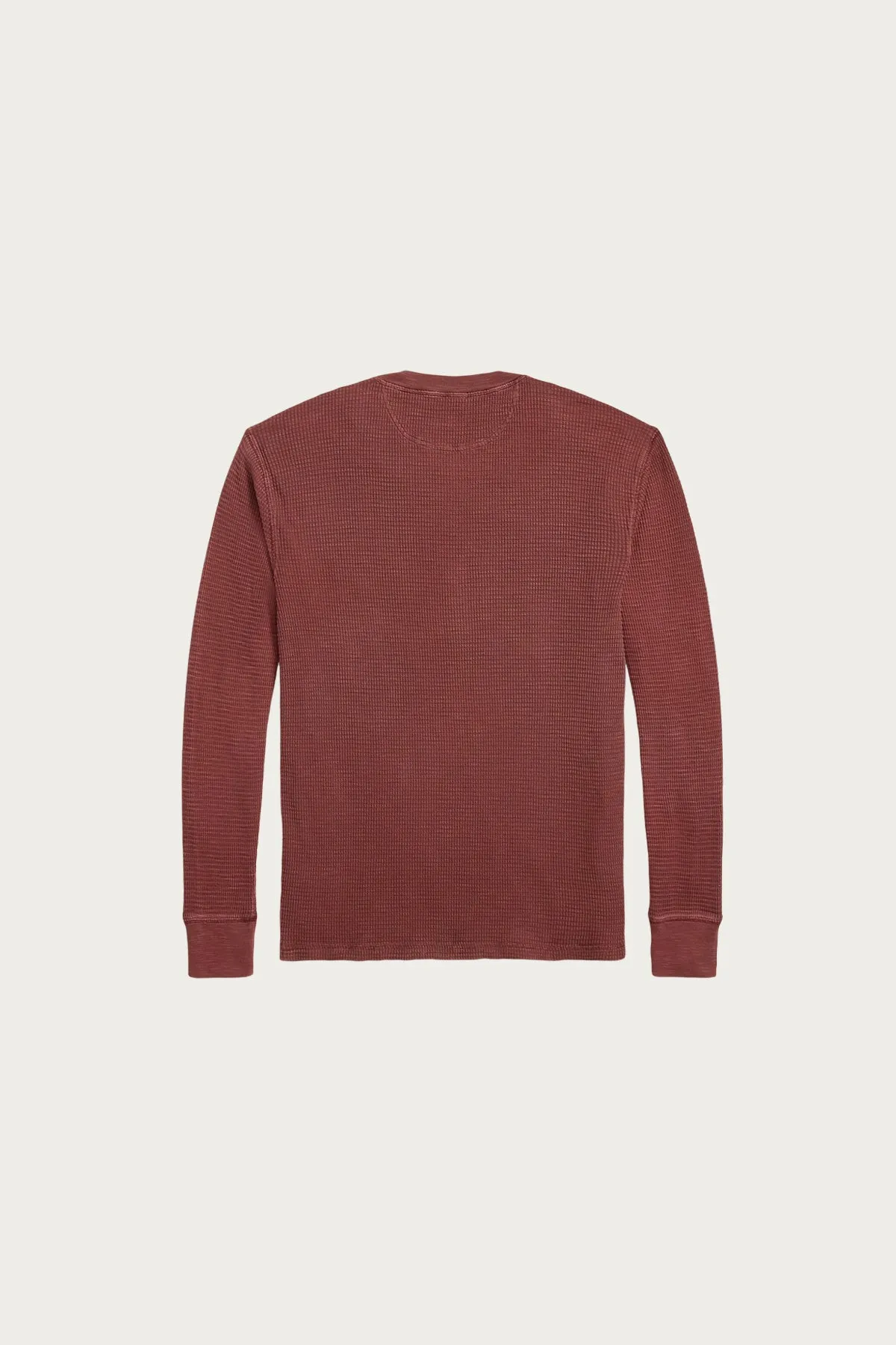 Garment-Dyed Waffle-Knit Henley Shirt - Wine sold by Canoe Club product image thumbnail 2