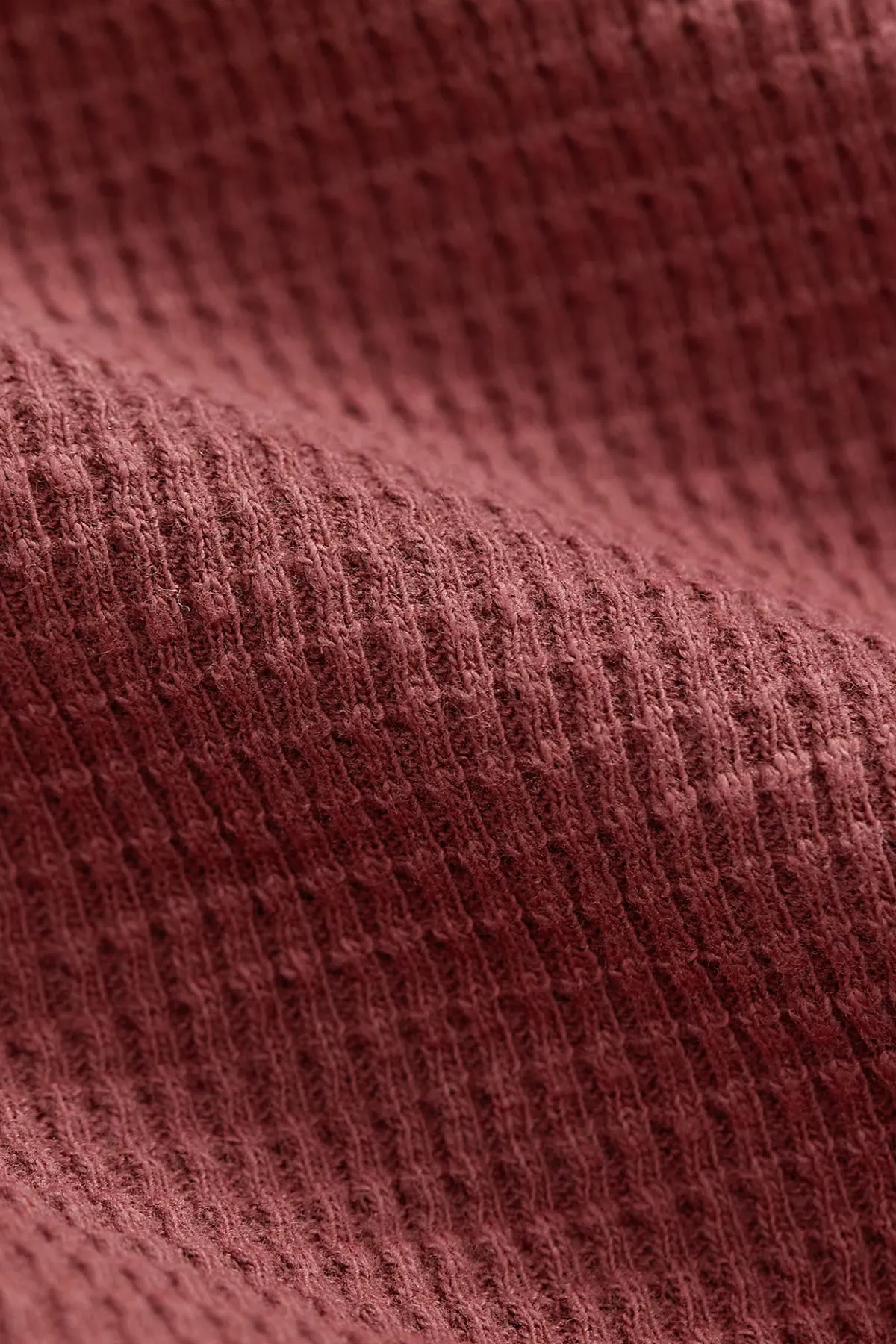 Garment-Dyed Waffle-Knit Henley Shirt - Wine sold by Canoe Club product image thumbnail 4
