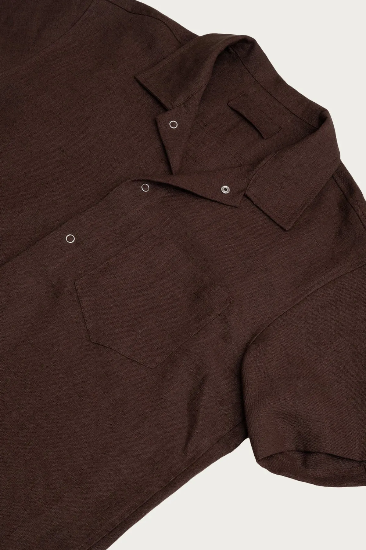 Sundown Shirt - Chocolate Brown Welterweight Belgian Linen sold by Canoe Club product image thumbnail 2