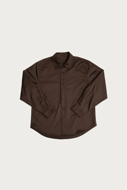Filter Shirt - Dark Brown Lightweight Pima Cotton Twill made by James Coward