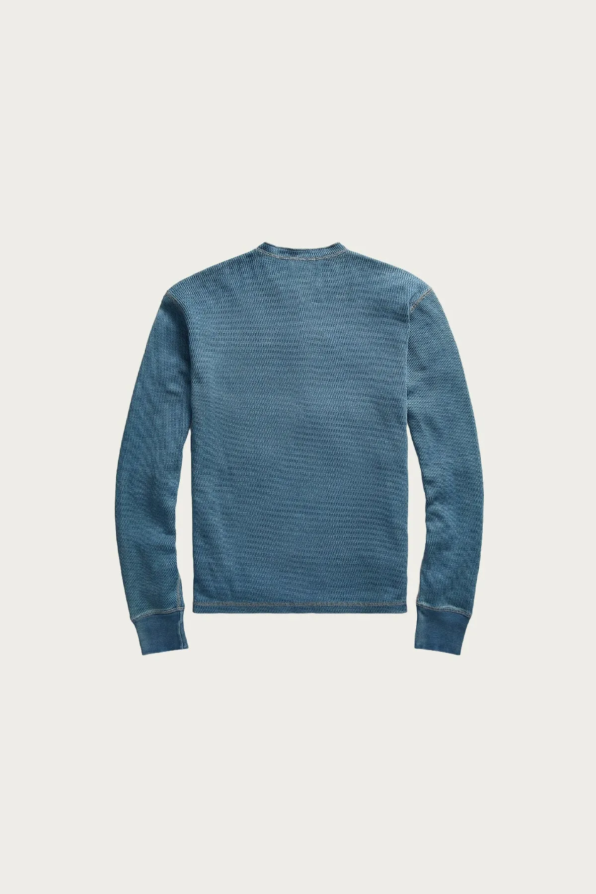Indigo Jacquard-Knit Henley Shirt - Washed Blue Indigo sold by Canoe Club product image thumbnail 2