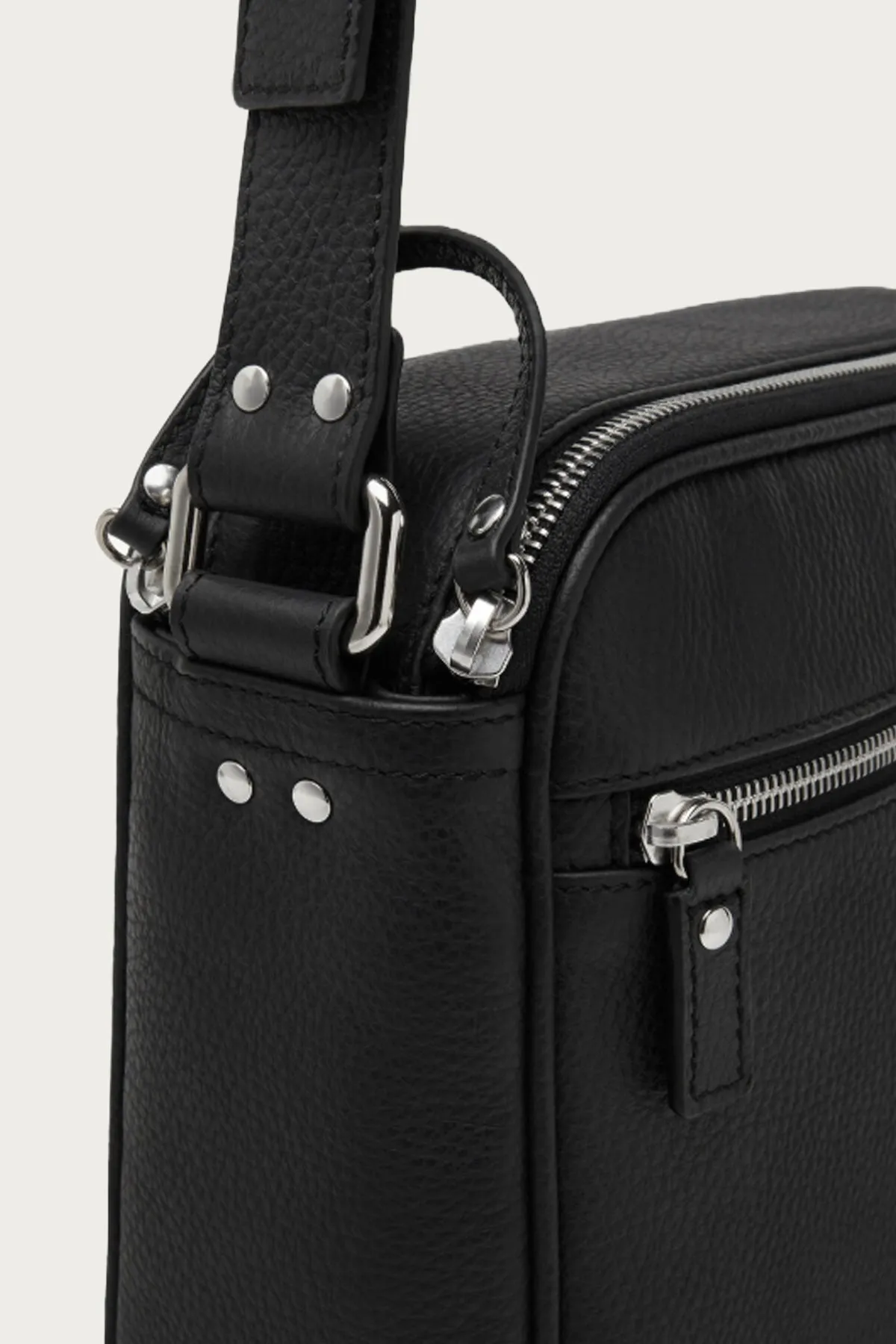Pebbled Leather Shoulder Bag - Black sold by Canoe Club product image thumbnail 3