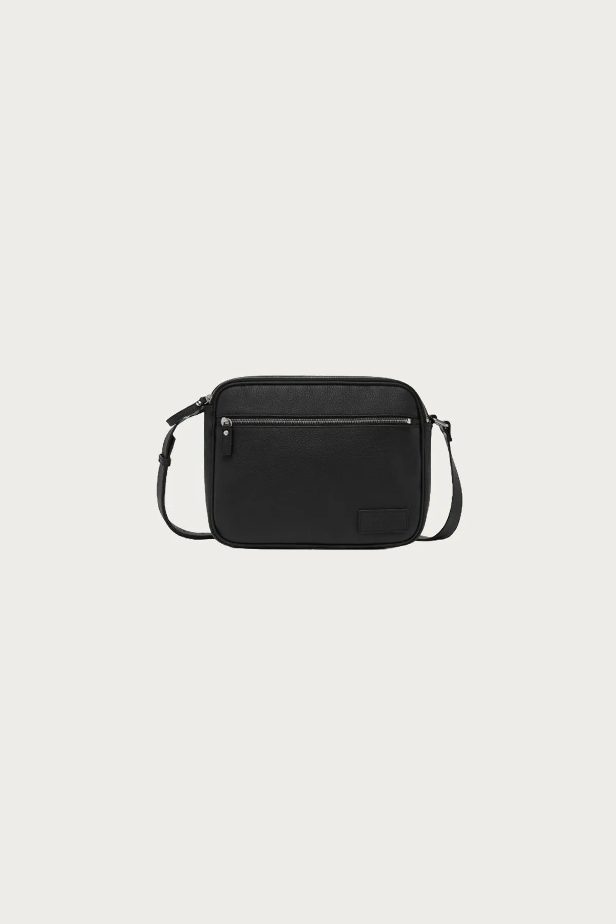 Pebbled Leather Shoulder Bag - Black sold by Canoe Club