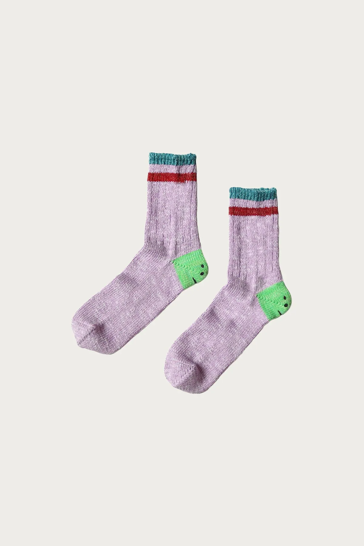 60 Yarns IVY RAINBOWY HAPPY HEEL-Hold Socks - Purple/Green sold by Canoe Club