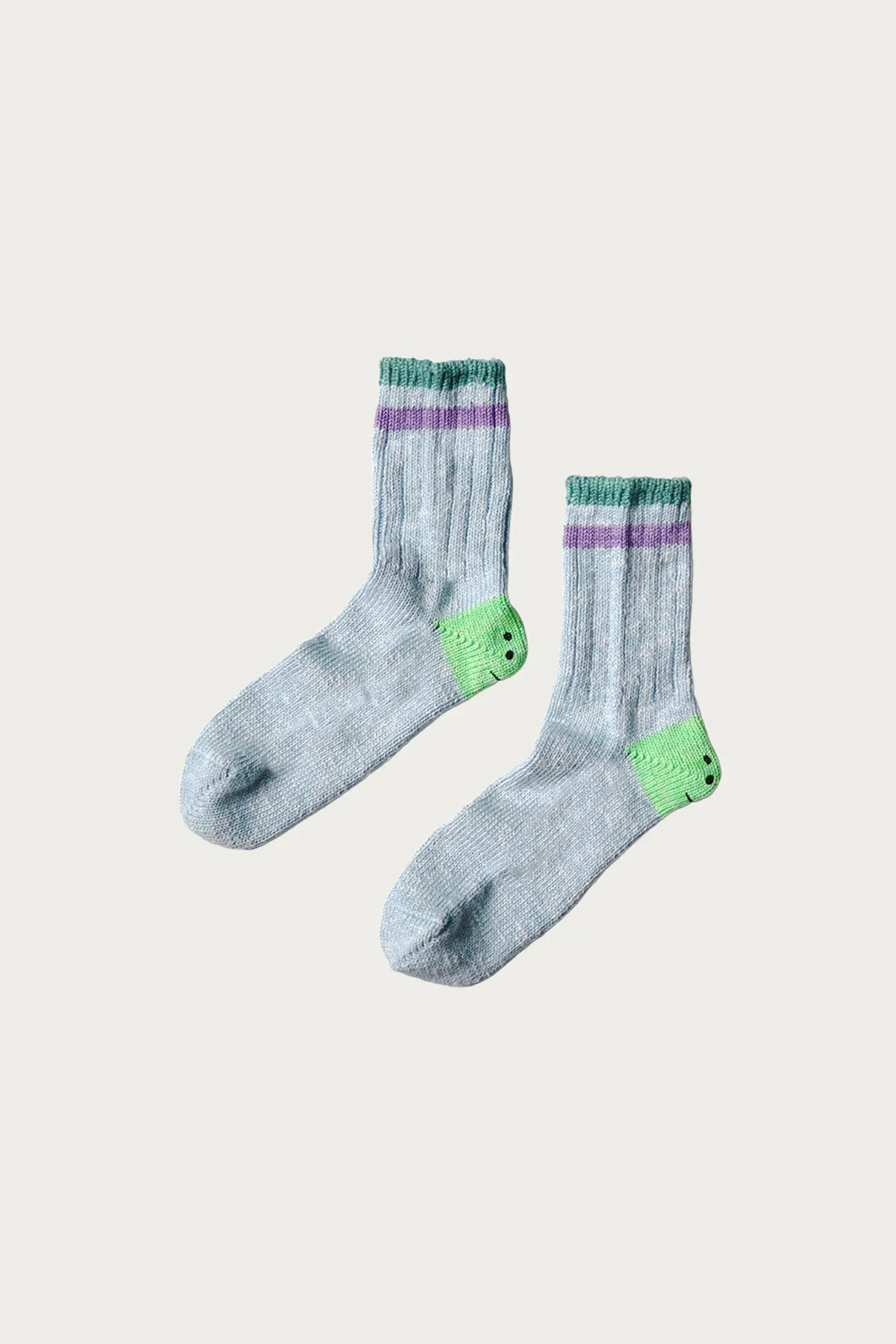 60 Yarns IVY RAINBOWY HAPPY HEEL-Hold Socks - Blue/Green sold by Canoe Club