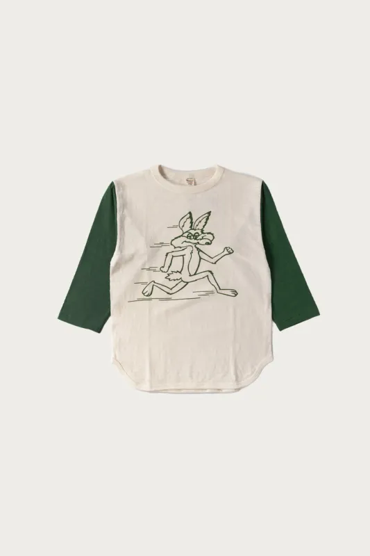 Coyote Baseball Tee L/S - Cream/Light Green made by WAREHOUSE & CO.