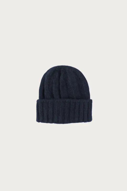 Cashmere Rib Watch Cap - Navy made by BEAMS PLUS