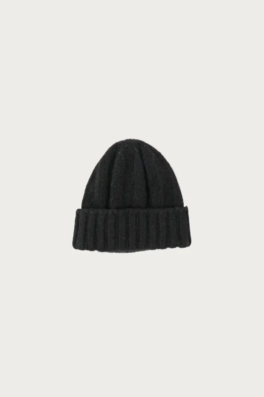 Cashmere Rib Watch Cap - Black made by BEAMS PLUS