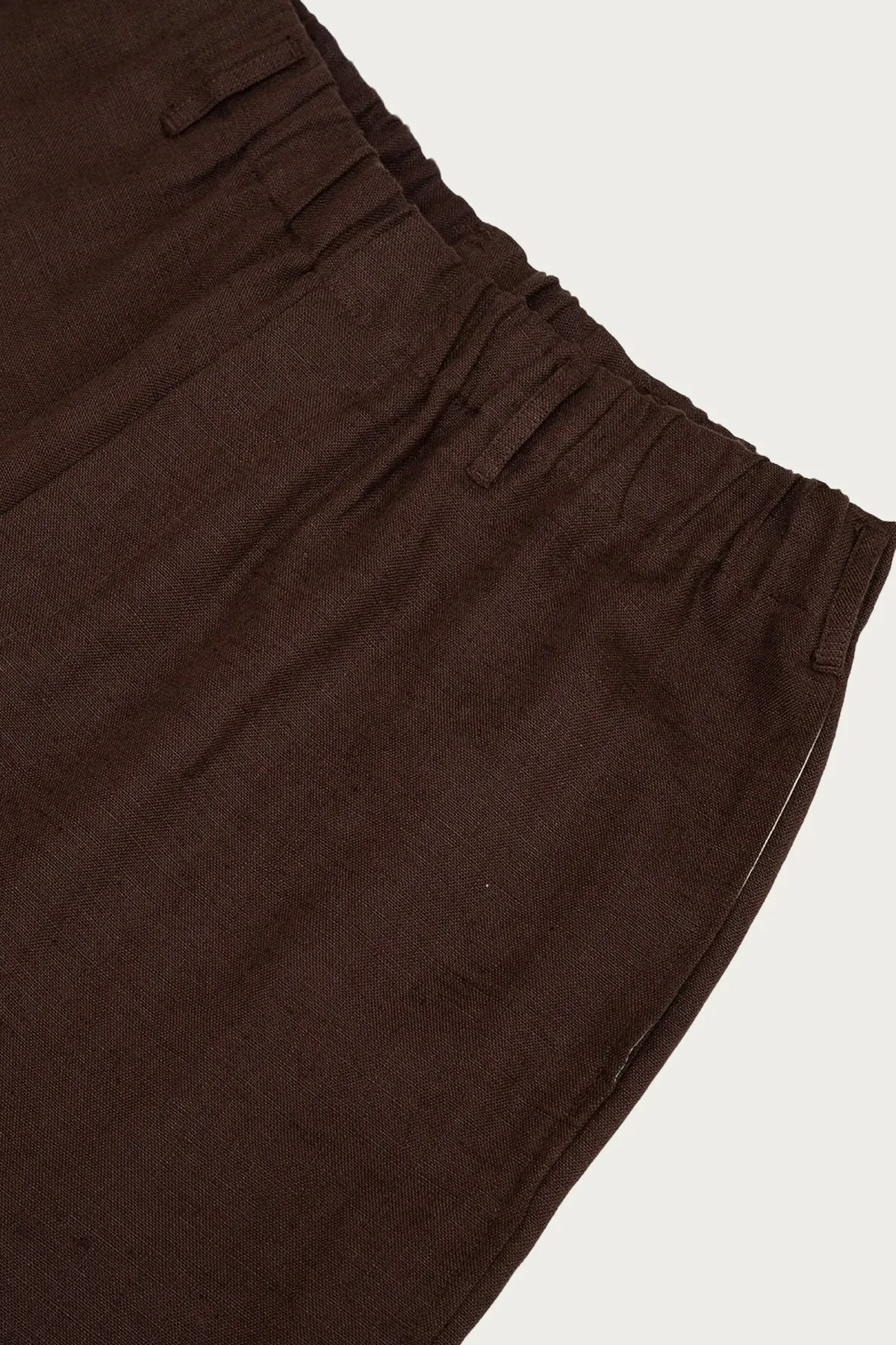 Carry On Pant - Chocolate Brown Welterweight Belgian Linen sold by Canoe Club product image thumbnail 3