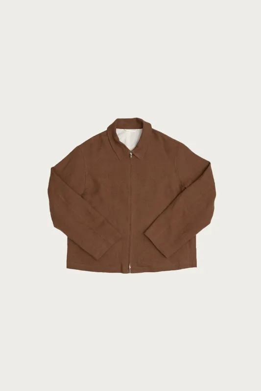 Site Jacket - Corsica Brown Welterweight Belgian Linen sold by Canoe Club