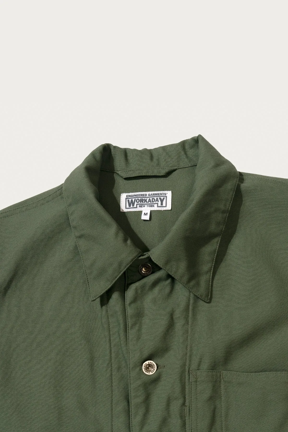 Shop Coat - Olive Cotton Reversed Sateen sold by Canoe Club product image thumbnail 3