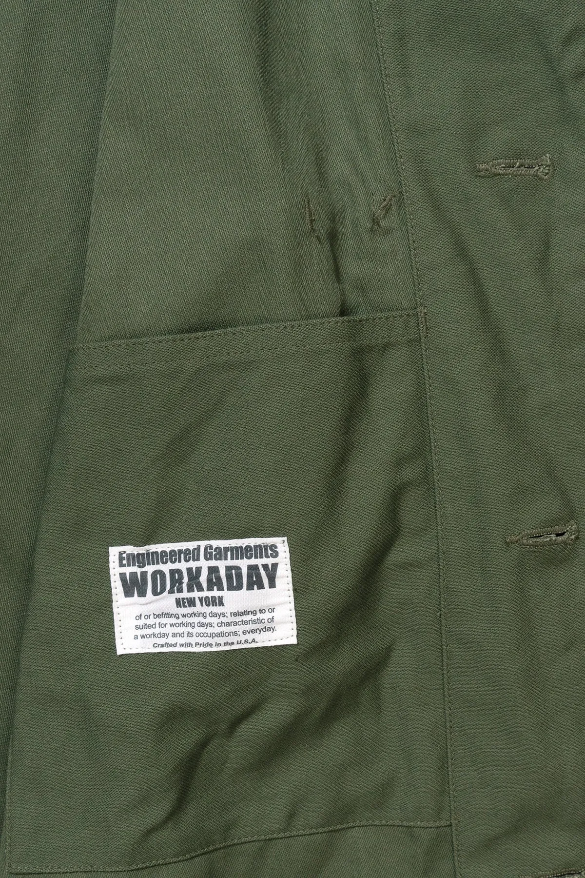 Shop Coat - Olive Cotton Reversed Sateen sold by Canoe Club product image thumbnail 4