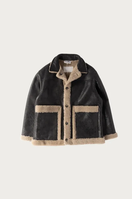 Reversbile Leather/Shearling Jacket - Black/Brown made by Maison Margiela