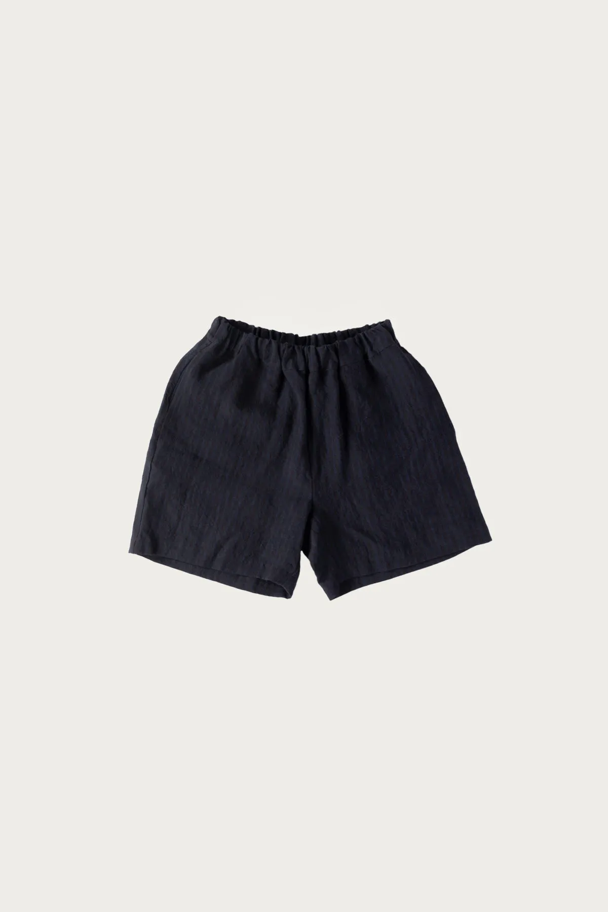 Garden Short - Navy Striped Irish Linen sold by Canoe Club