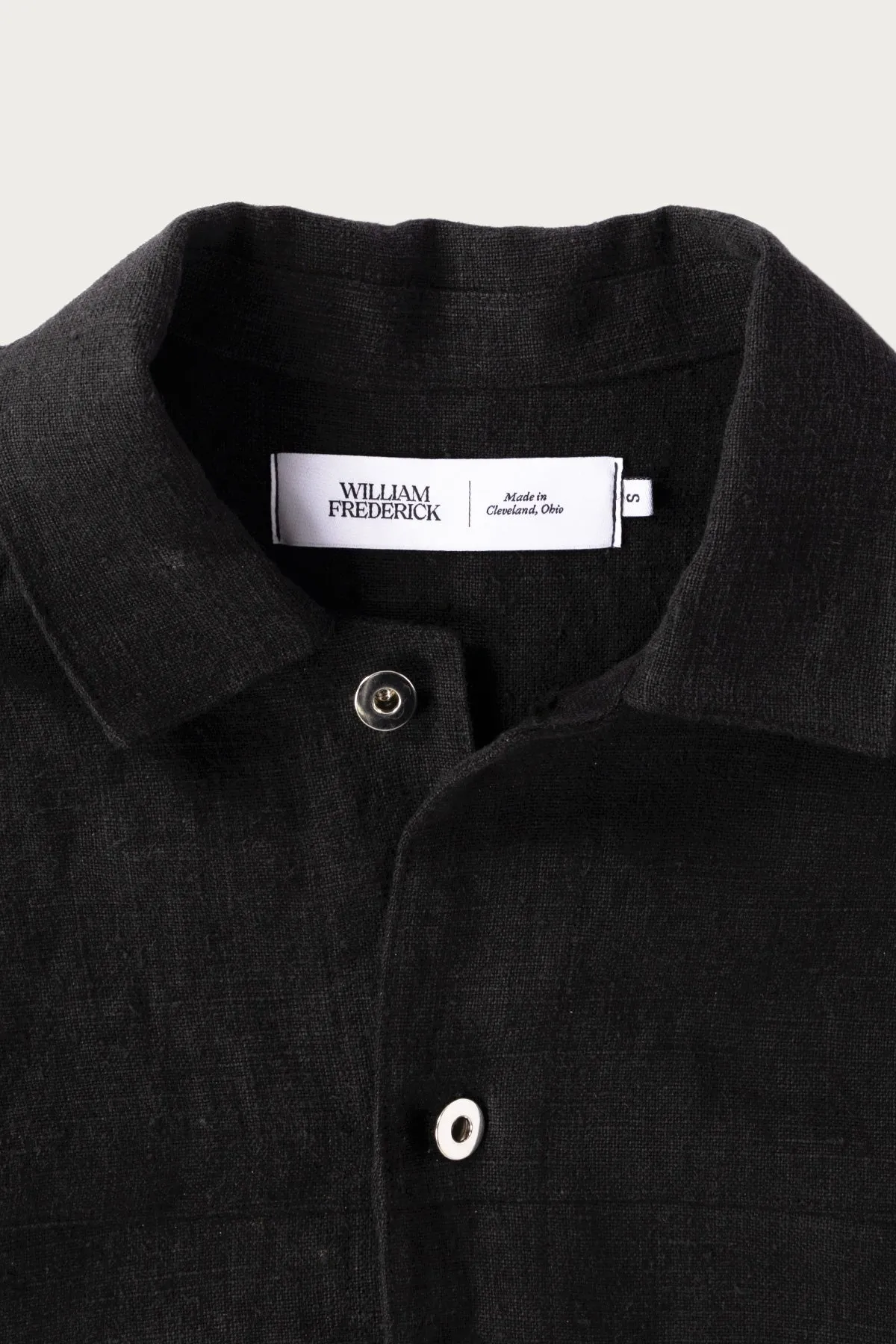 Cafe Jacket - Black Butcher Linen sold by Canoe Club product image thumbnail 2