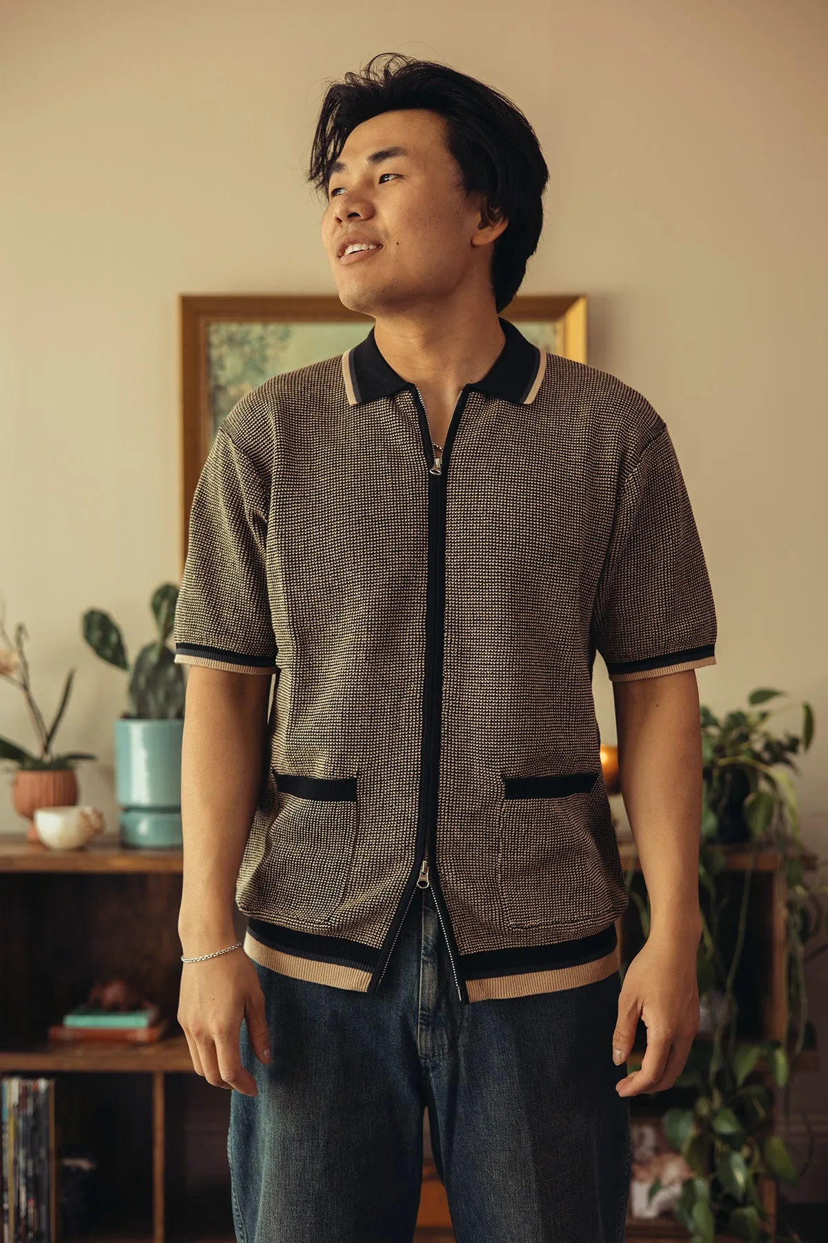 Zip Knit Polo - Black sold by Canoe Club product image thumbnail 2