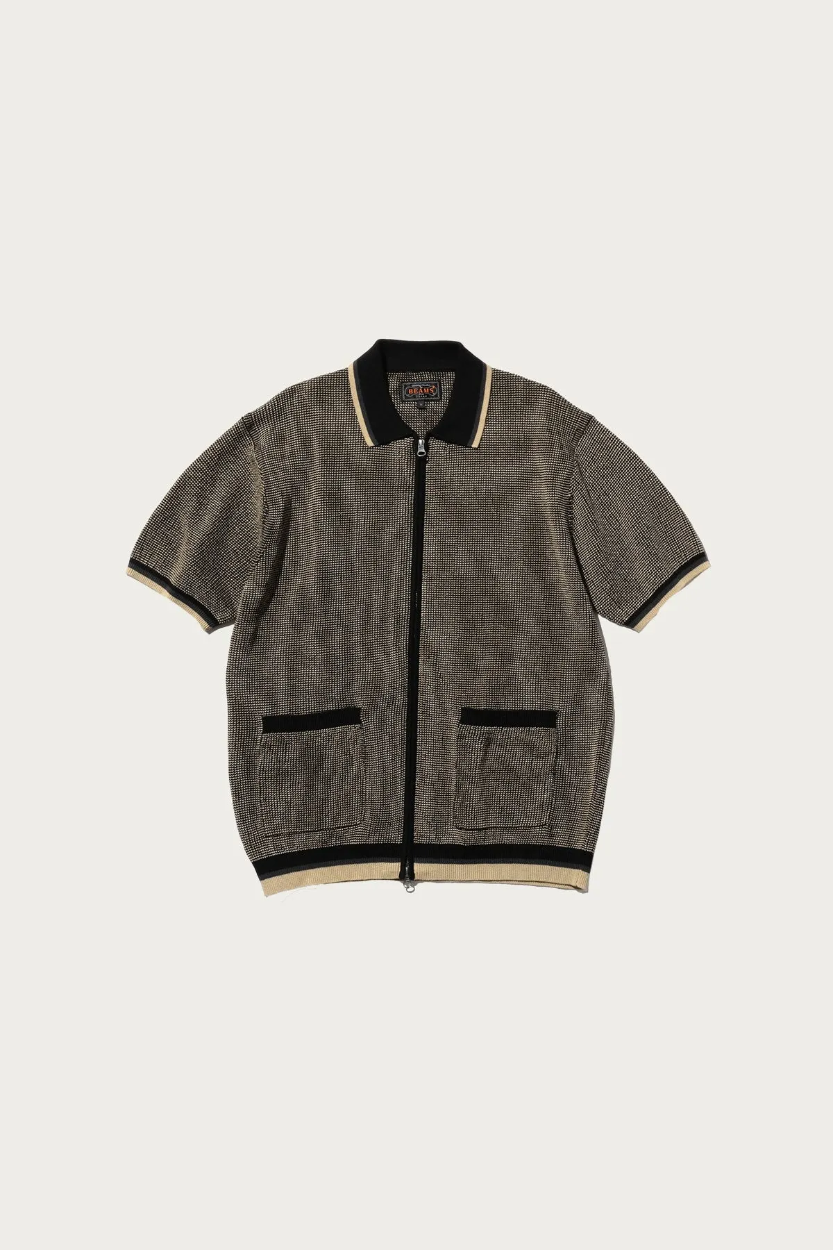 Zip Knit Polo - Black sold by Canoe Club