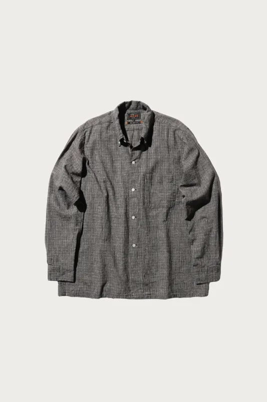 Open B.D. Nep Check Cotton Linen - Charcoal sold by Canoe Club