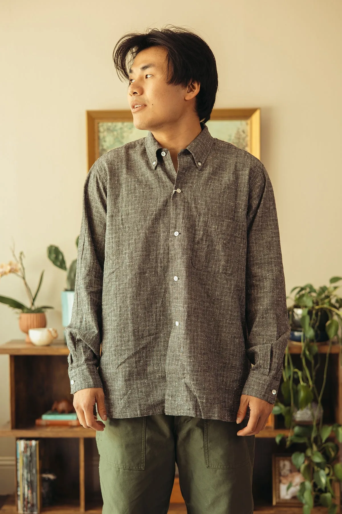 Open B.D. Nep Check Cotton Linen - Beige sold by Canoe Club product image thumbnail 2