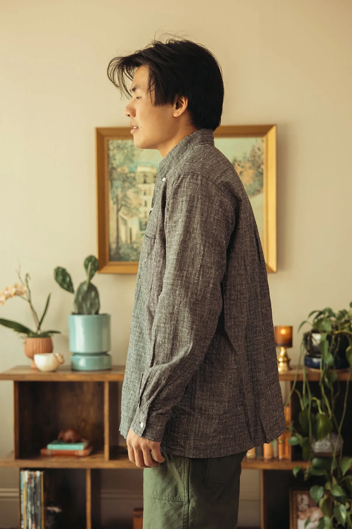 Open B.D. Nep Check Cotton Linen - Beige sold by Canoe Club product image thumbnail 3