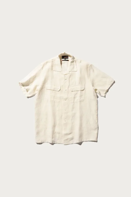 Open Collar 1/40 Linen - White made by BEAMS PLUS