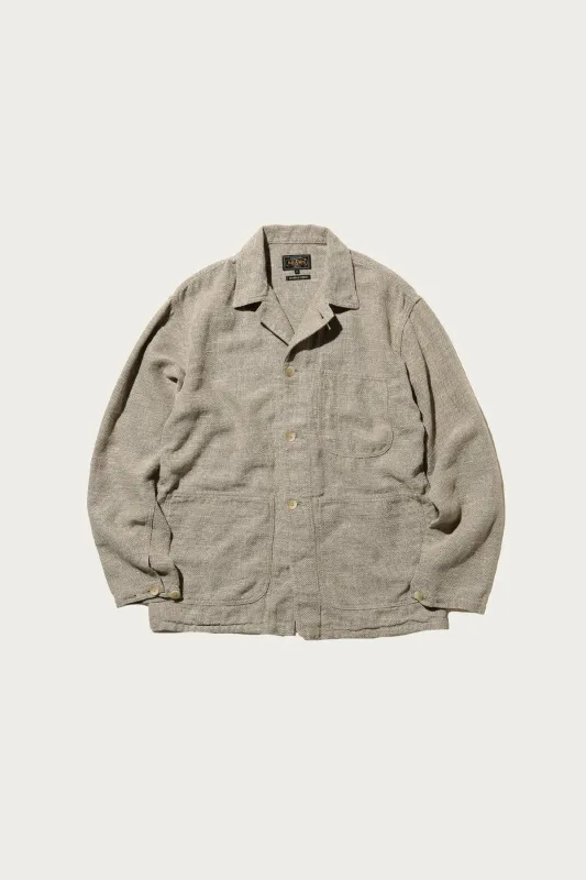 MIL Chore Jacket Cotton Linen - Sand made by BEAMS PLUS