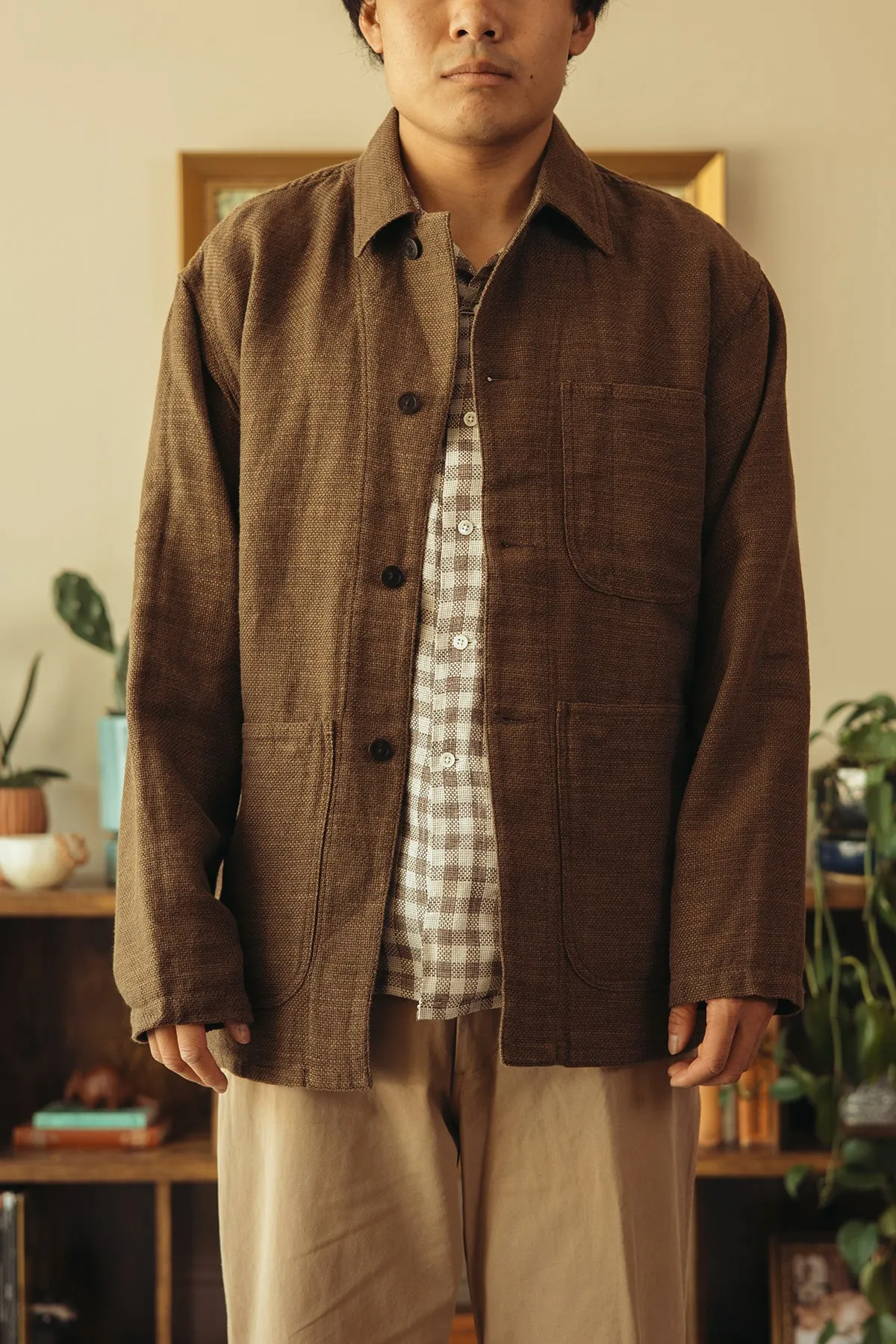 MIL Chore Jacket Cotton Linen - Brown sold by Canoe Club product image thumbnail 2