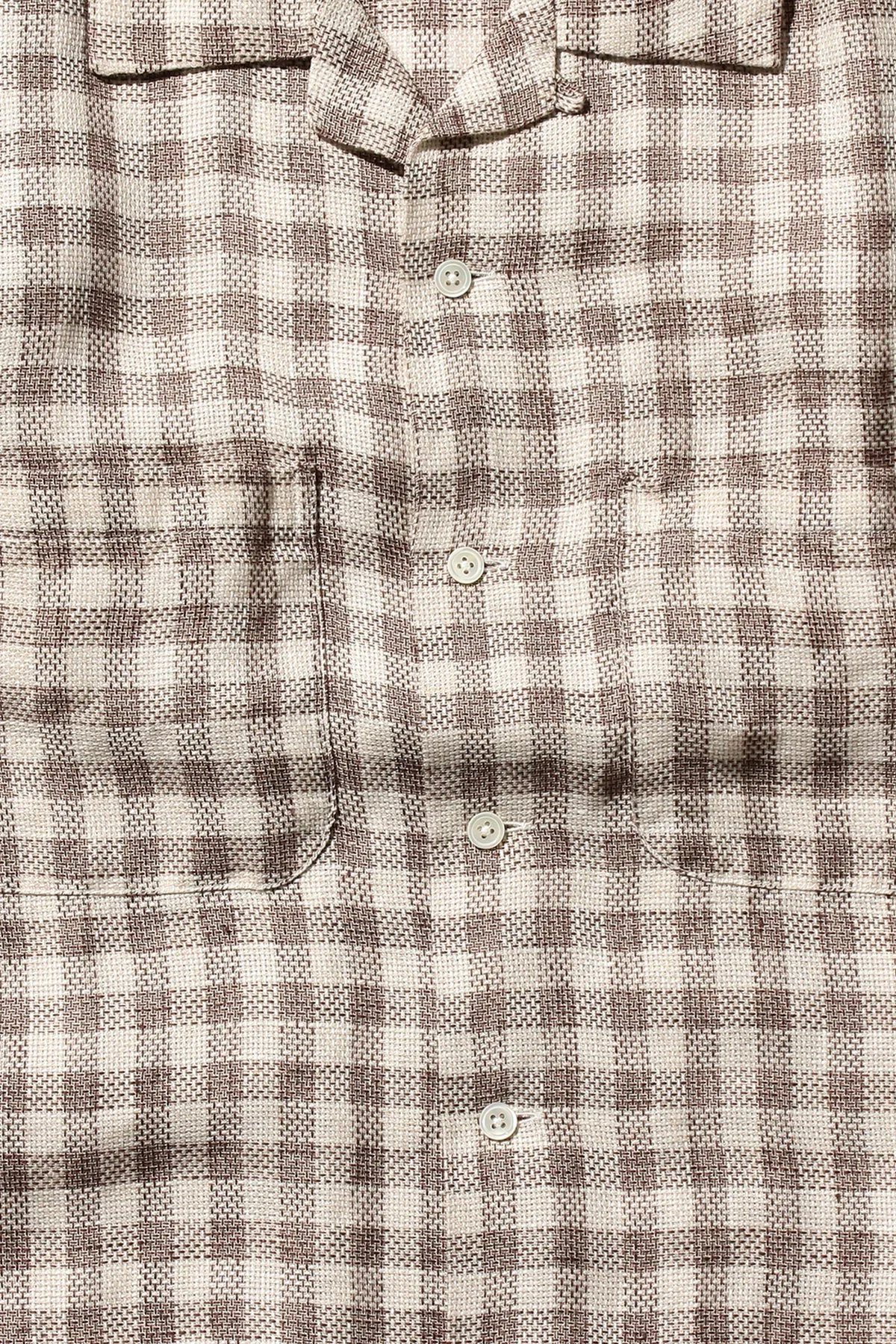 Open Collar Pajama Plaid Linen - Brown sold by Canoe Club product image thumbnail 5