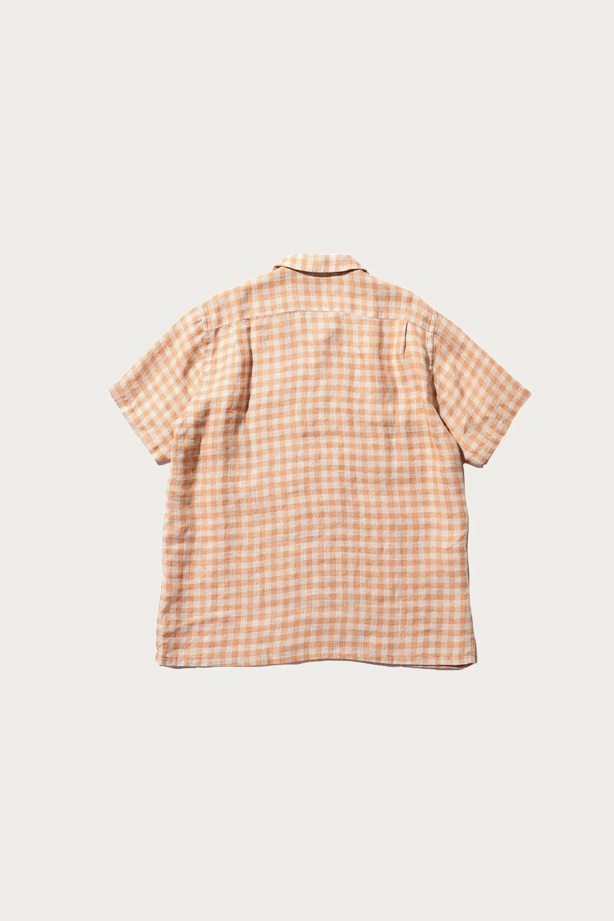 Open Collar Pajama Plaid Linen - Orange sold by Canoe Club product image thumbnail 2