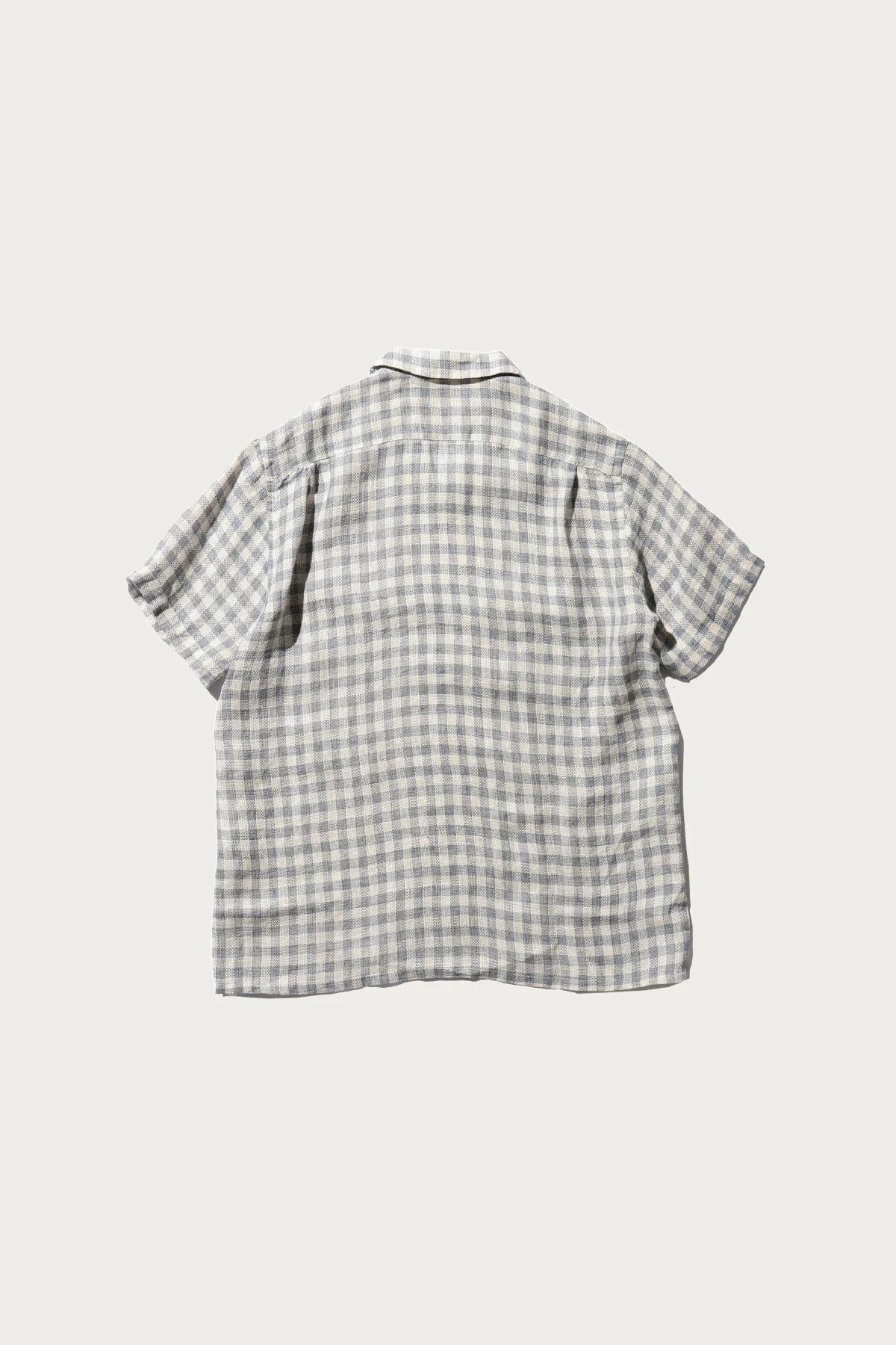 Open Collar Pajama Plaid Linen - Blue sold by Canoe Club product image thumbnail 2