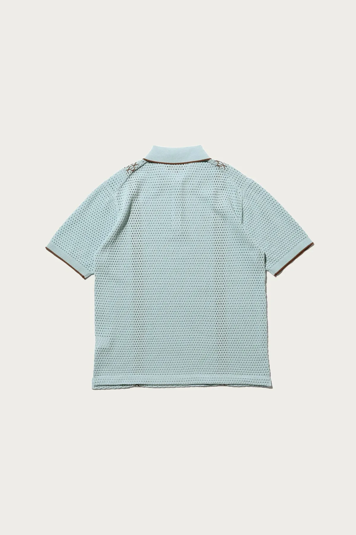 Knit Polo Mesh Stripe - Sax sold by Canoe Club product image thumbnail 2