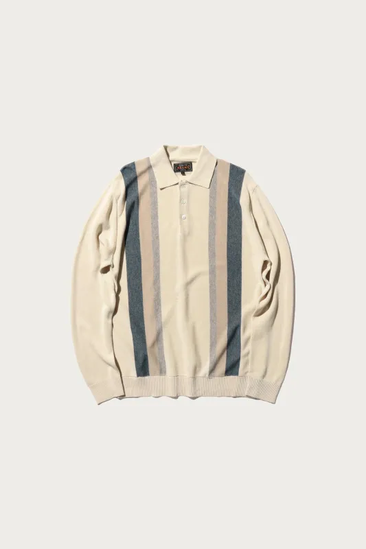 Knit Polo Stripe Argyle - Off White made by BEAMS PLUS