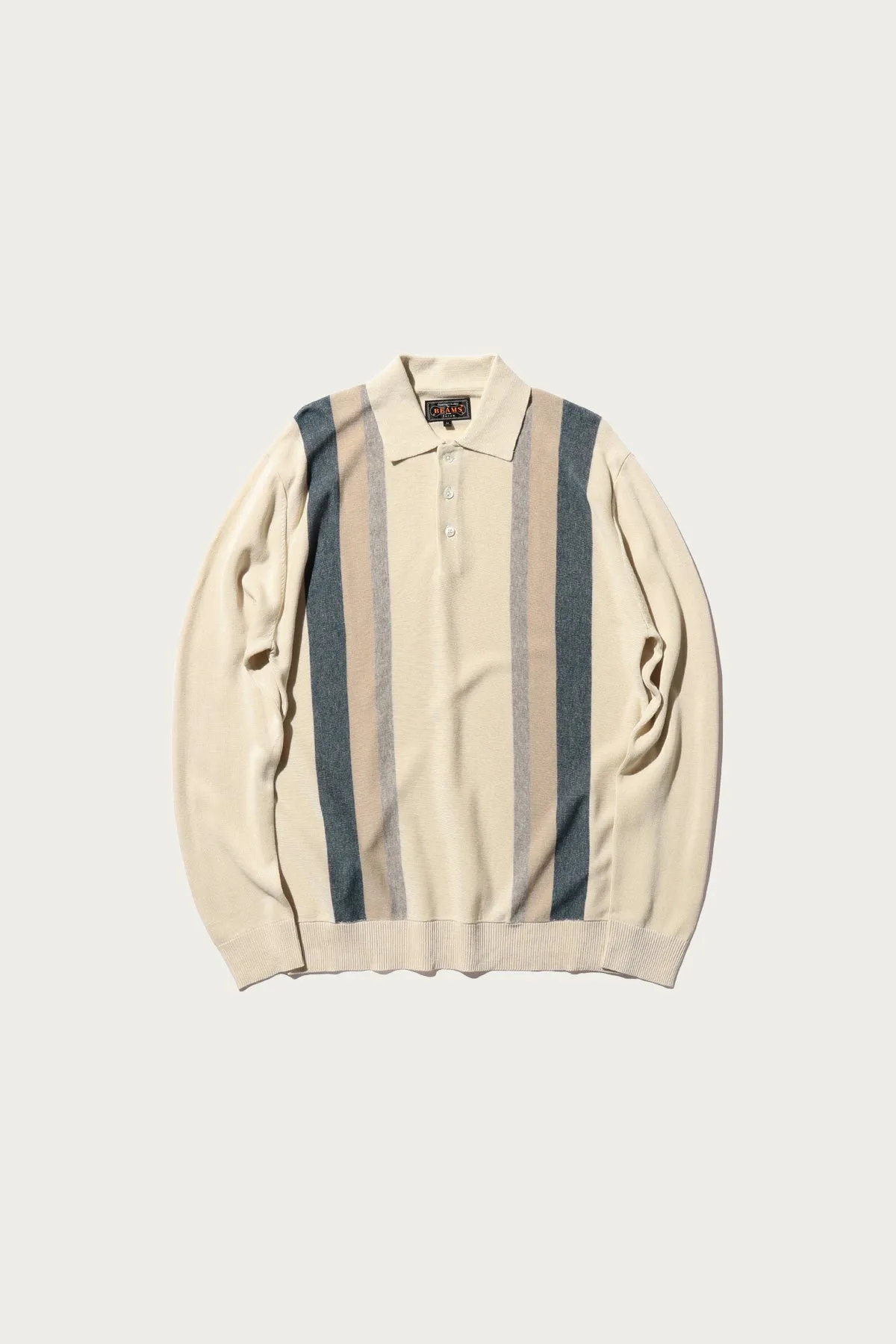 Knit Polo Stripe Argyle - Off White sold by Canoe Club