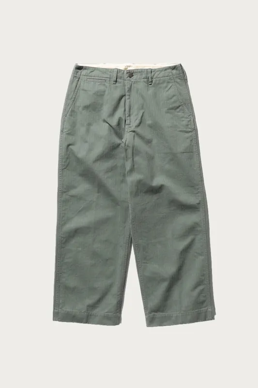 MIL Trousers Herringbone - Sage sold by Canoe Club
