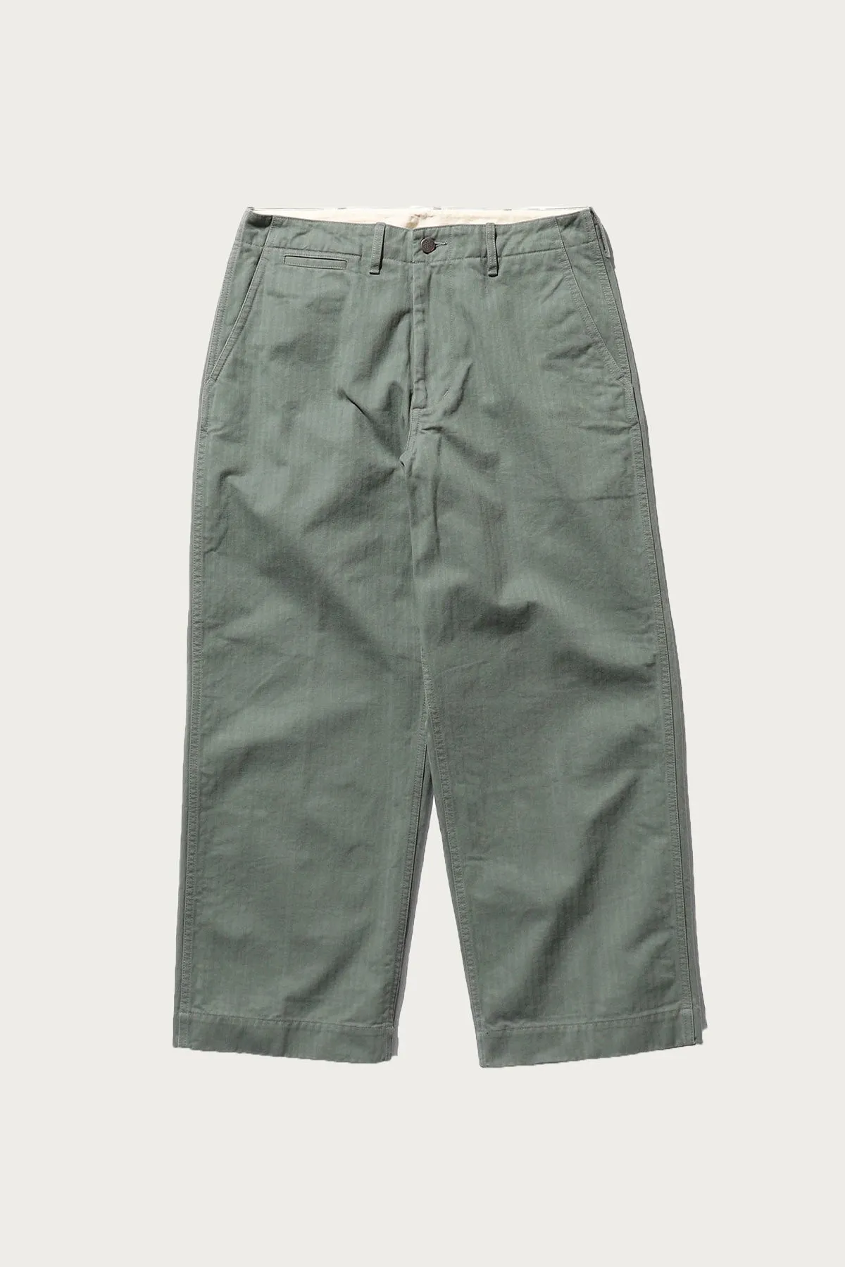 MIL Trousers Herringbone - Sage sold by Canoe Club