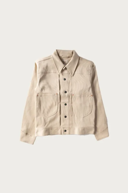 Bedford Cord Ranch Jacket w/ Embroidery - Off White made by Wythe NY