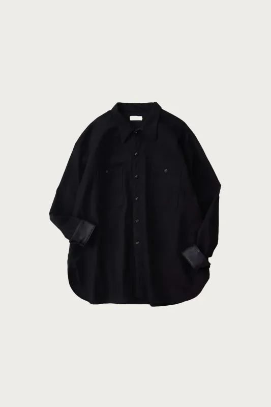 Shelley Chino Officer Shirt - Black made by Canoe Club