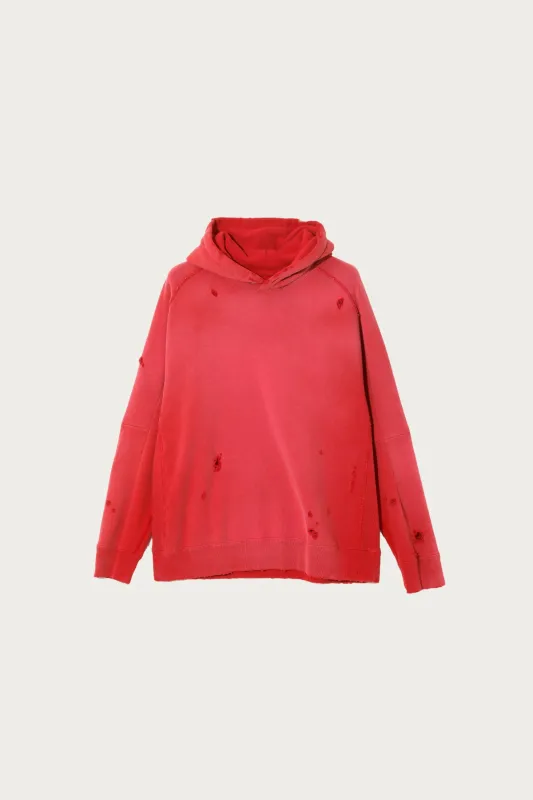 Darts Sweats French Terry Hoodie - Red made by Needles