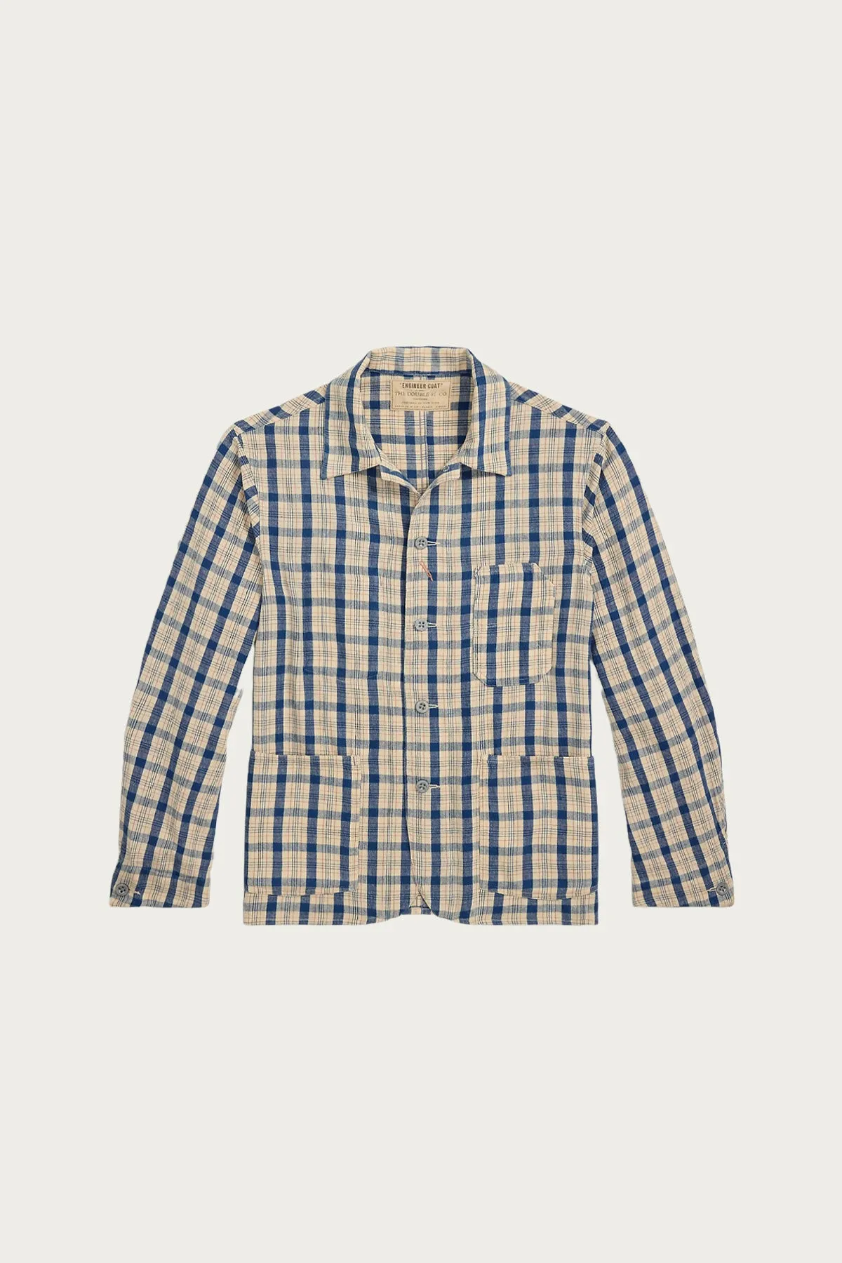 Indigo Plaid Twill Engineer Jacket - Indigo Plaid Multi sold by Canoe Club
