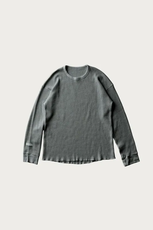 Silk Noel Organic Waffle Long Sleeve - Sumi Ink made by Cottle