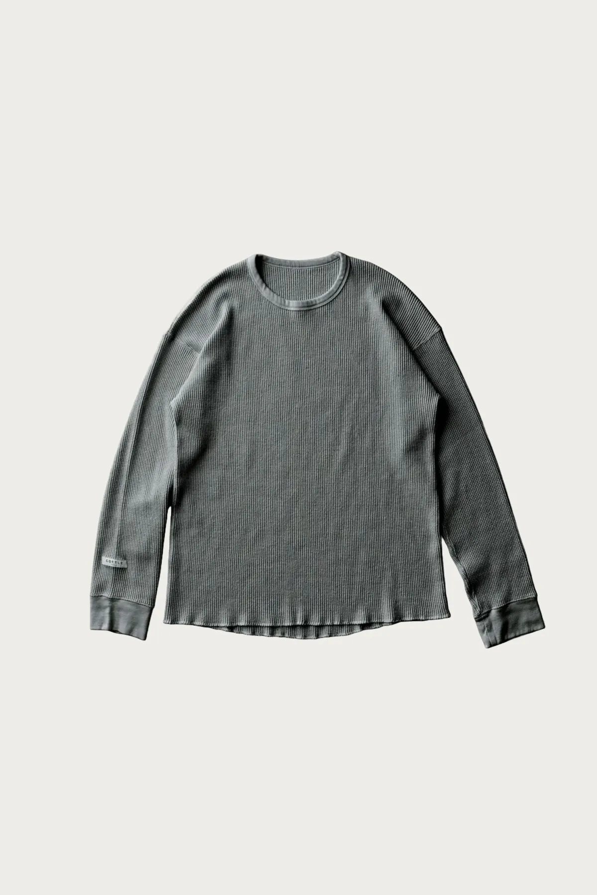 Silk Noel Organic Waffle Long Sleeve - Sumi Ink sold by Canoe Club
