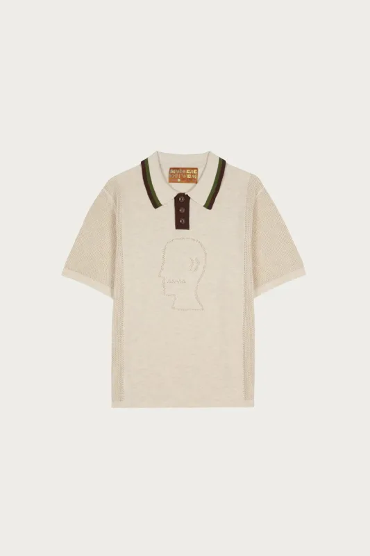 Logo Head Pointelle Polo - Natural made by Brain Dead