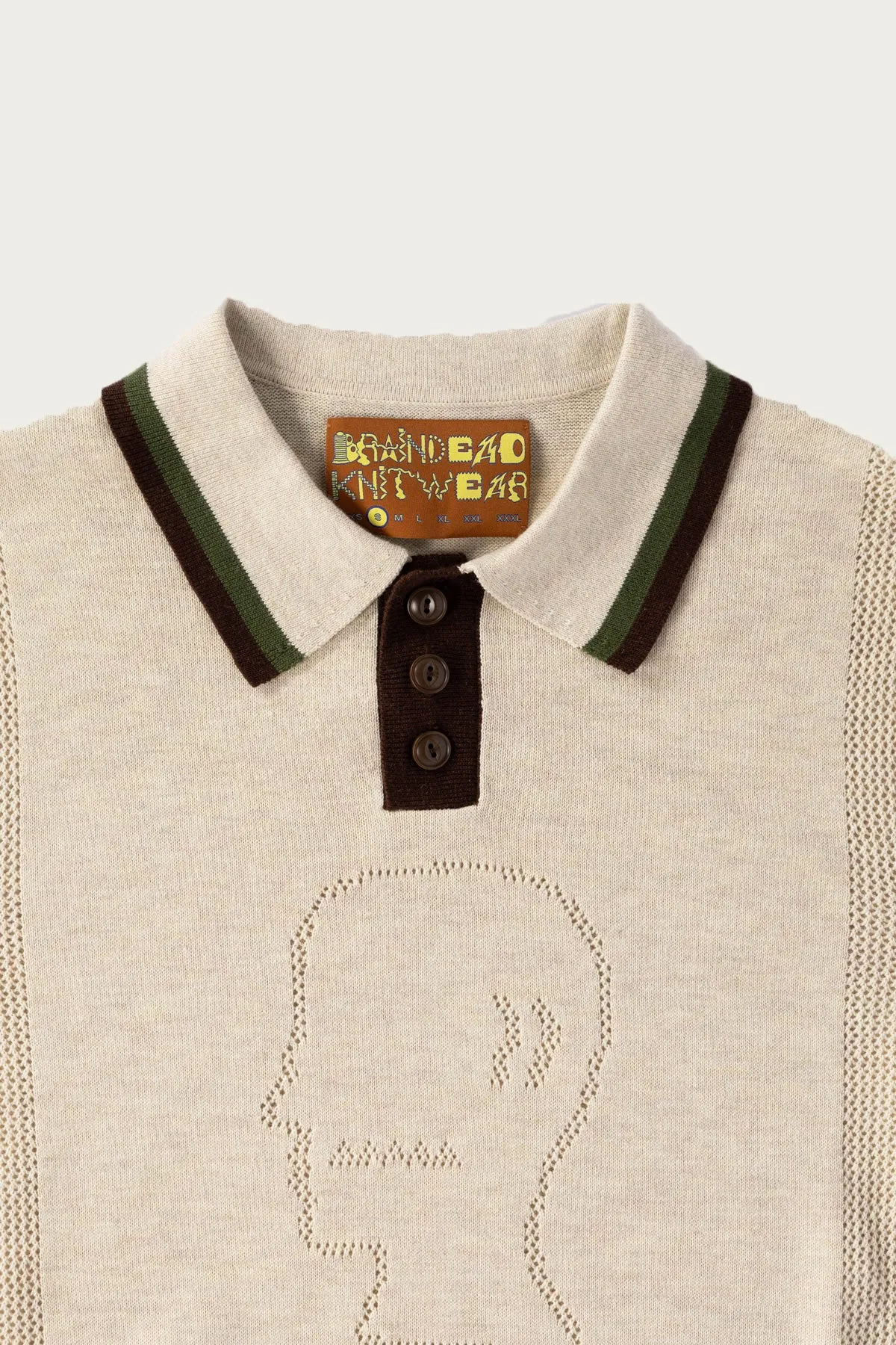 Logo Head Pointelle Polo - Natural sold by Canoe Club product image thumbnail 2