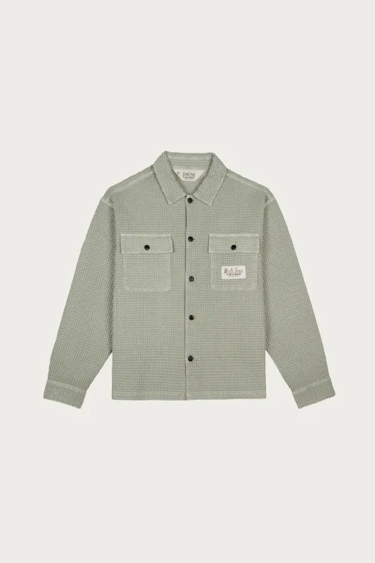 Waffle Button Front Shirt - Stone made by Brain Dead