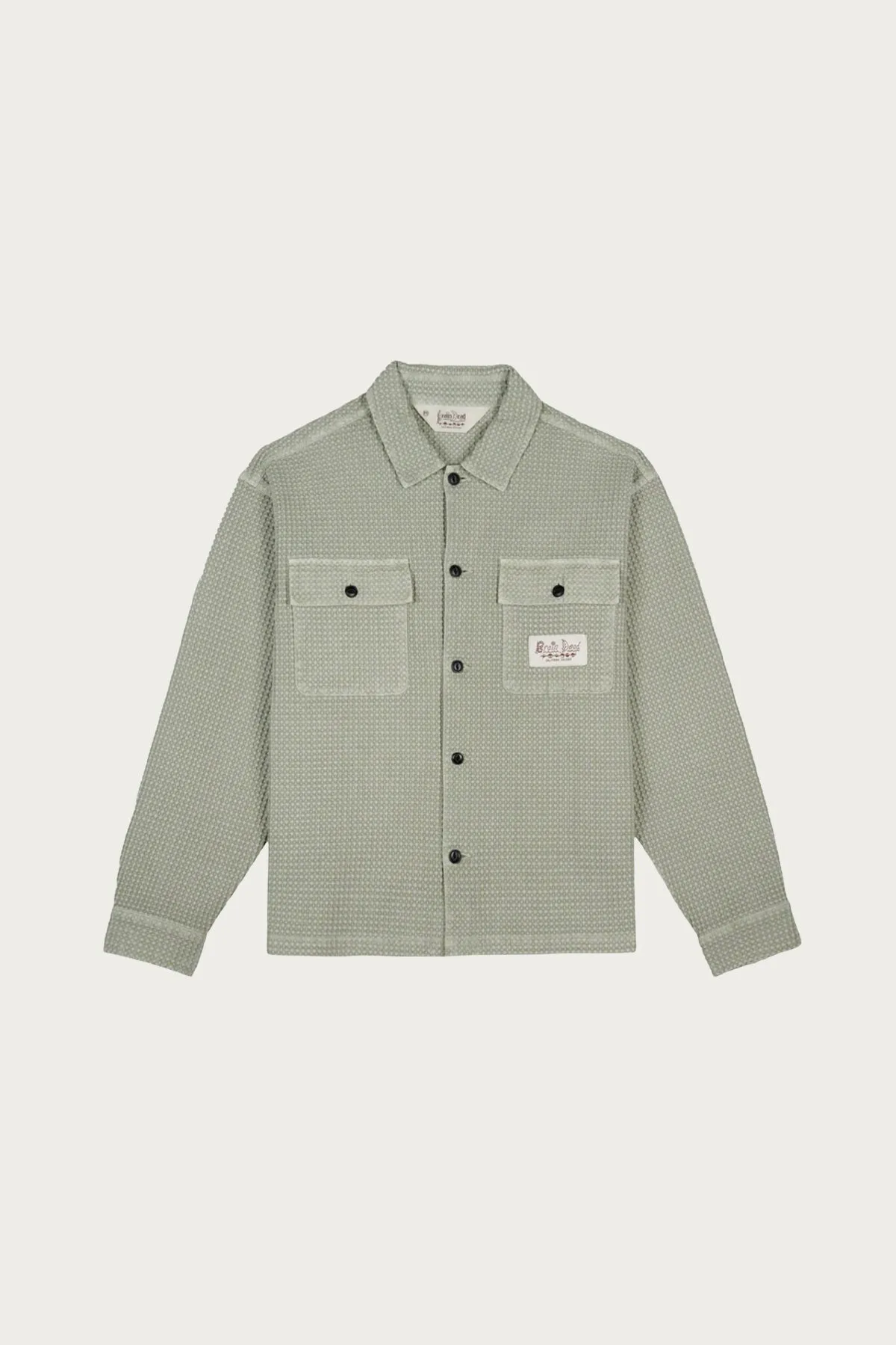 Waffle Button Front Shirt - Stone sold by Canoe Club