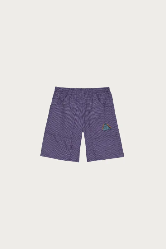 Gridded Ripstop Utility Short - Blueberry sold by Canoe Club